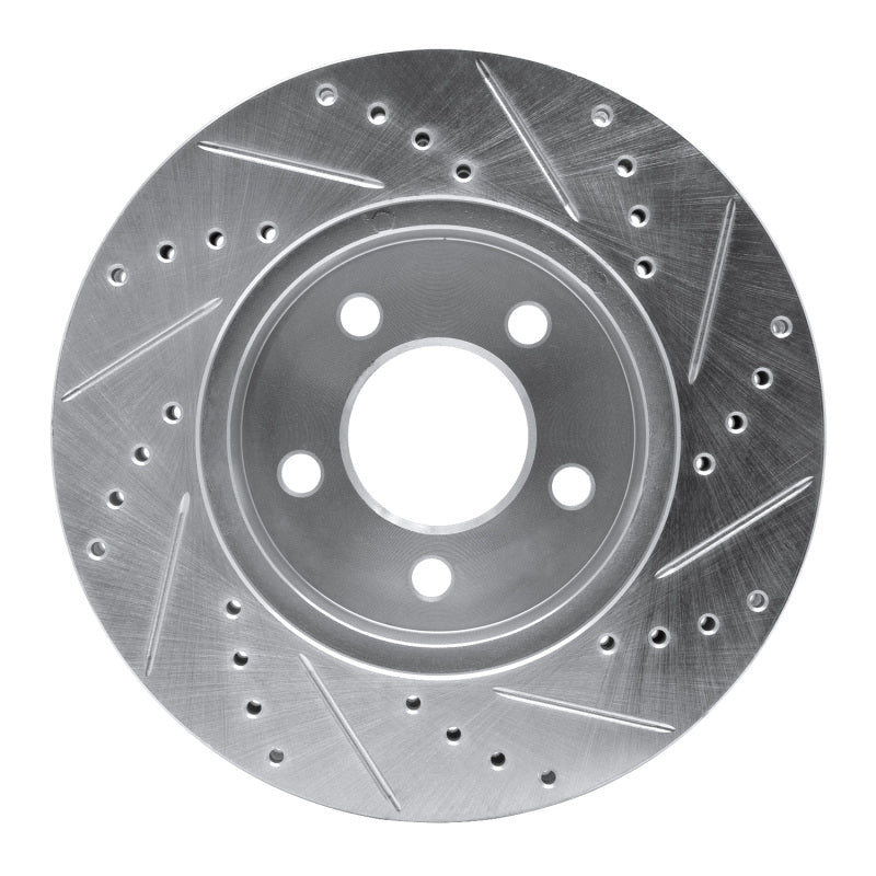 R1 02-07 Jeep Liberty Front Left Drilled & Slotted Silver Brake Rotor - Image 3