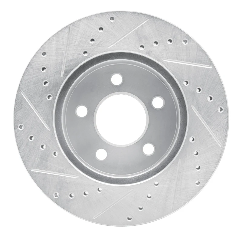 R1 02-07 Jeep Liberty Front Right Drilled & Slotted Silver Brake Rotor - Image 4