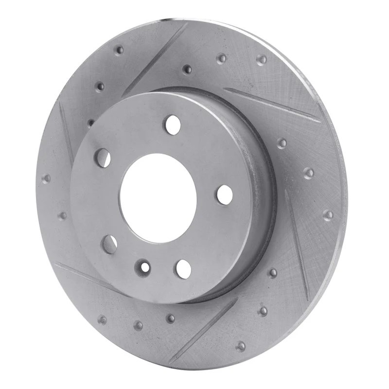 R1 02-08 Chevrolet Meriva (Mexico) Rear Left Drilled & Slotted Silver Brake Rotor - Image 2