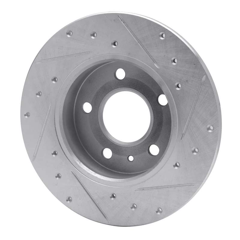 R1 02-08 Chevrolet Meriva (Mexico) Rear Left Drilled & Slotted Silver Brake Rotor - Image 3