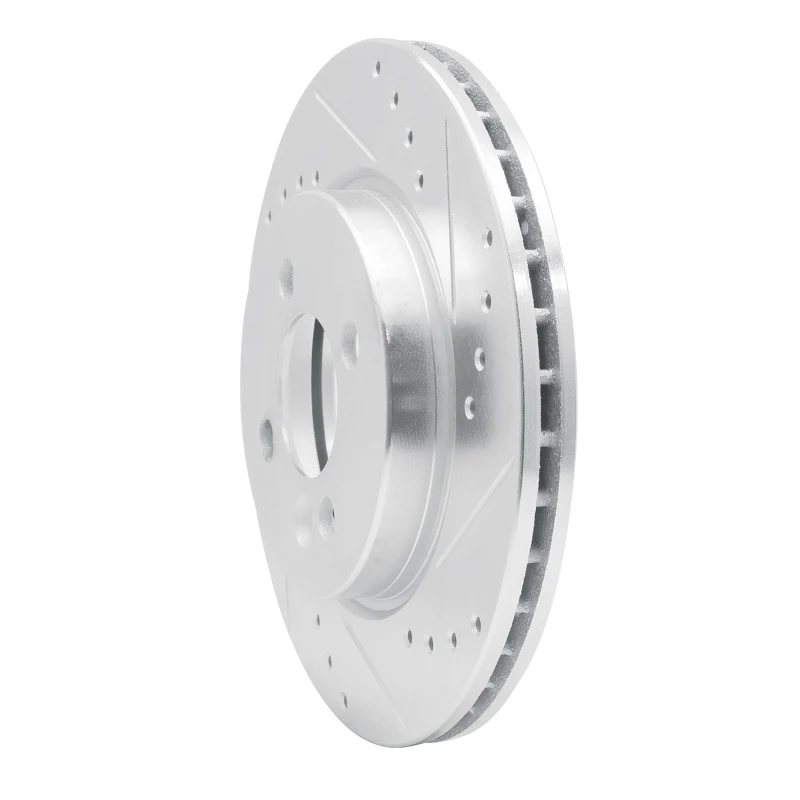 R1 02-08 Mini Cooper (Excl Clubman) Front Right Drilled & Slotted Silver Brake Rotor - Image 2