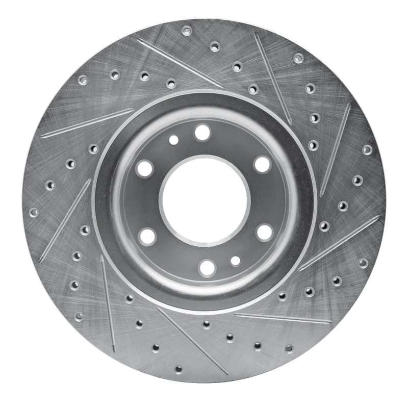 R1 02-09 Buick Rainier Front Left Drilled & Slotted Silver Brake Rotor - Image 4