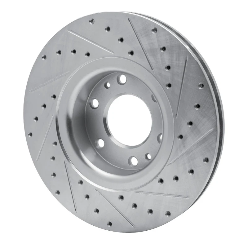 R1 02-09 Buick Rainier Front Left Drilled & Slotted Silver Brake Rotor - Image 5