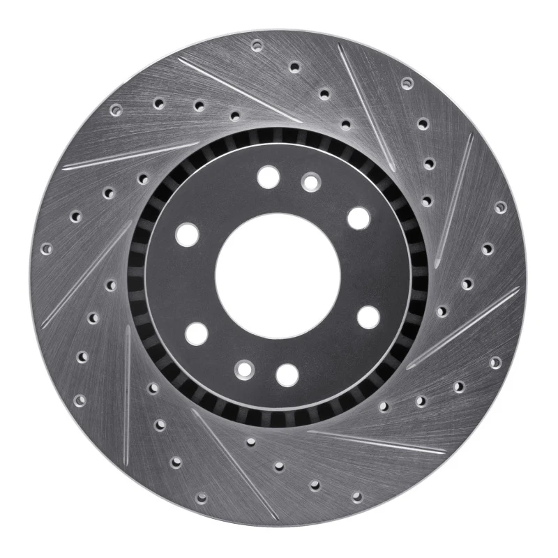 R1 02-09 Buick Rainier Front Right Drilled & Slotted Silver Brake Rotor