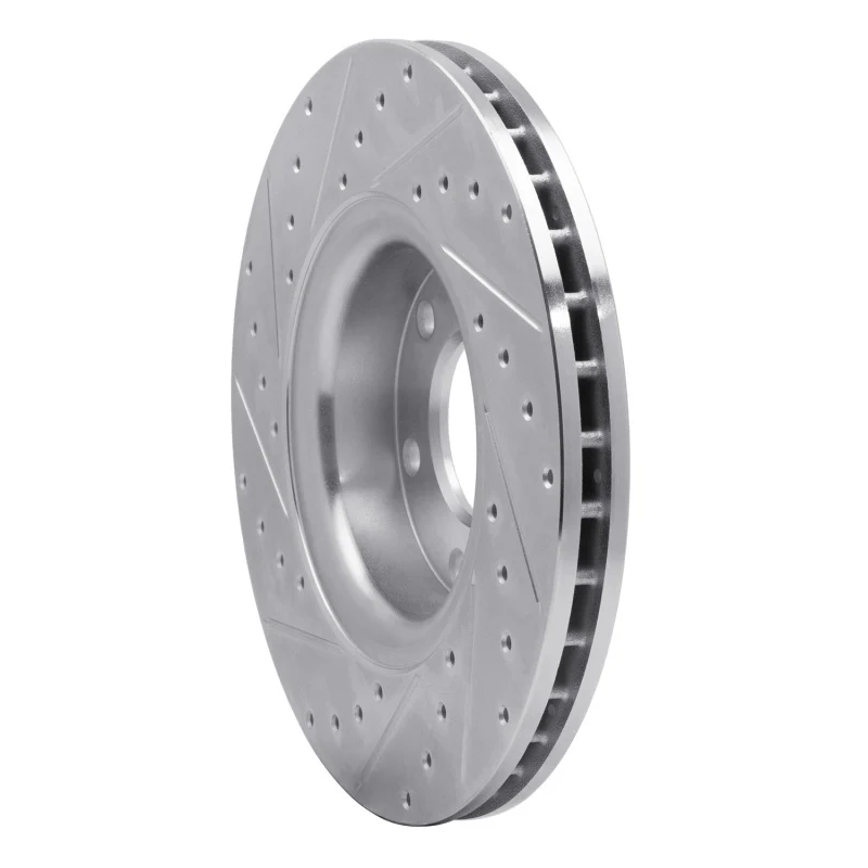 R1 02-09 Buick Rainier Front Right Drilled & Slotted Silver Brake Rotor - Image 2
