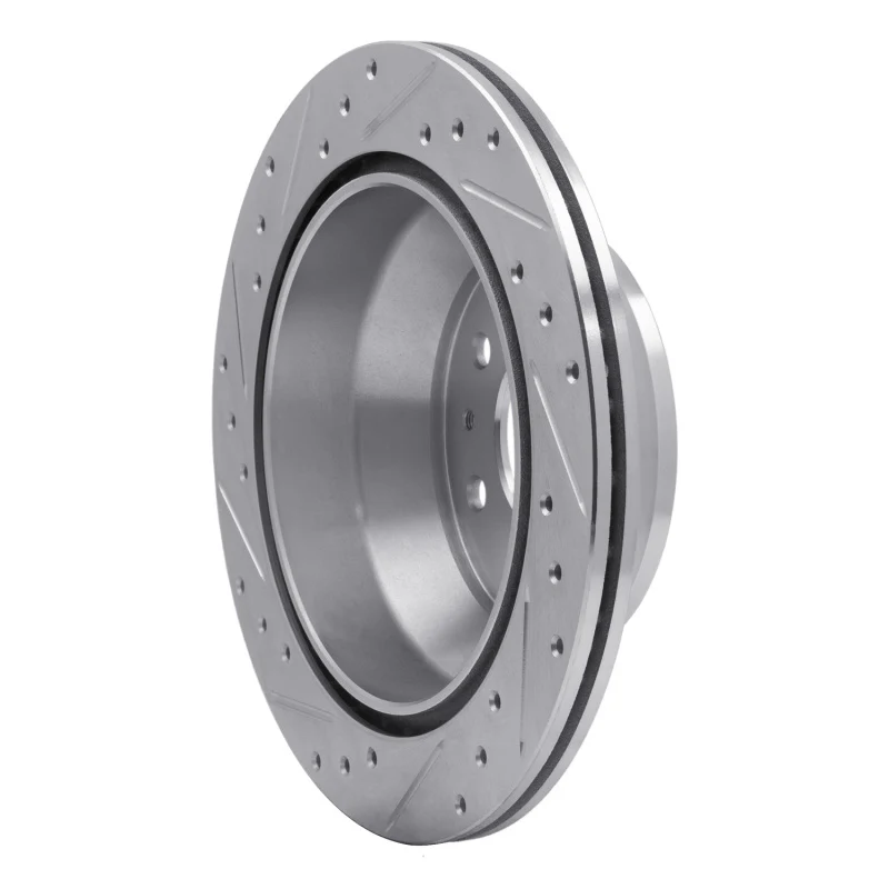 R1 02-09 Buick Rainier Rear Right Drilled & Slotted Silver Brake Rotor - Image 3