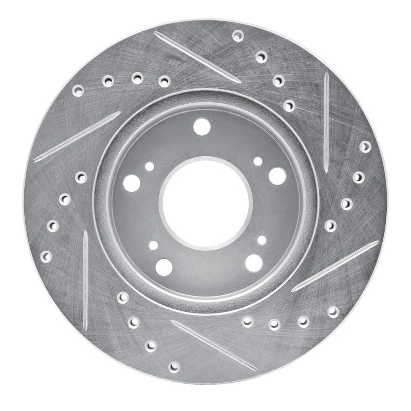 R1 02-15 Acura RSX Front Left Drilled & Slotted Silver Brake Rotor - Image 2