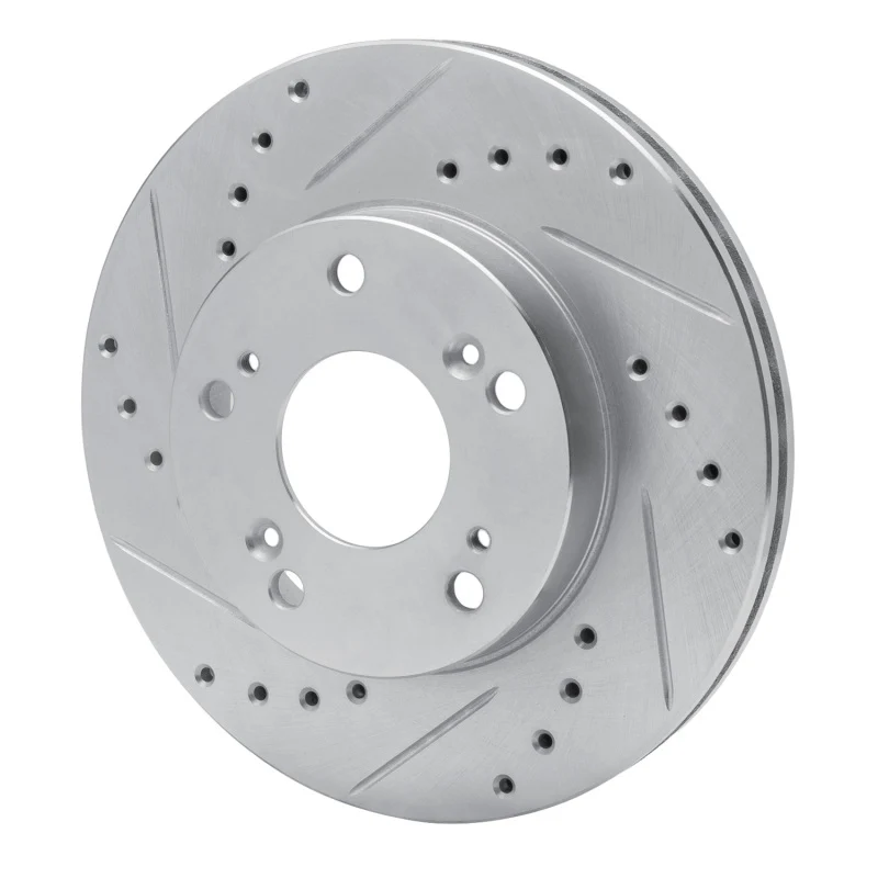 R1 02-15 Acura RSX Front Left Drilled & Slotted Silver Brake Rotor - Image 5