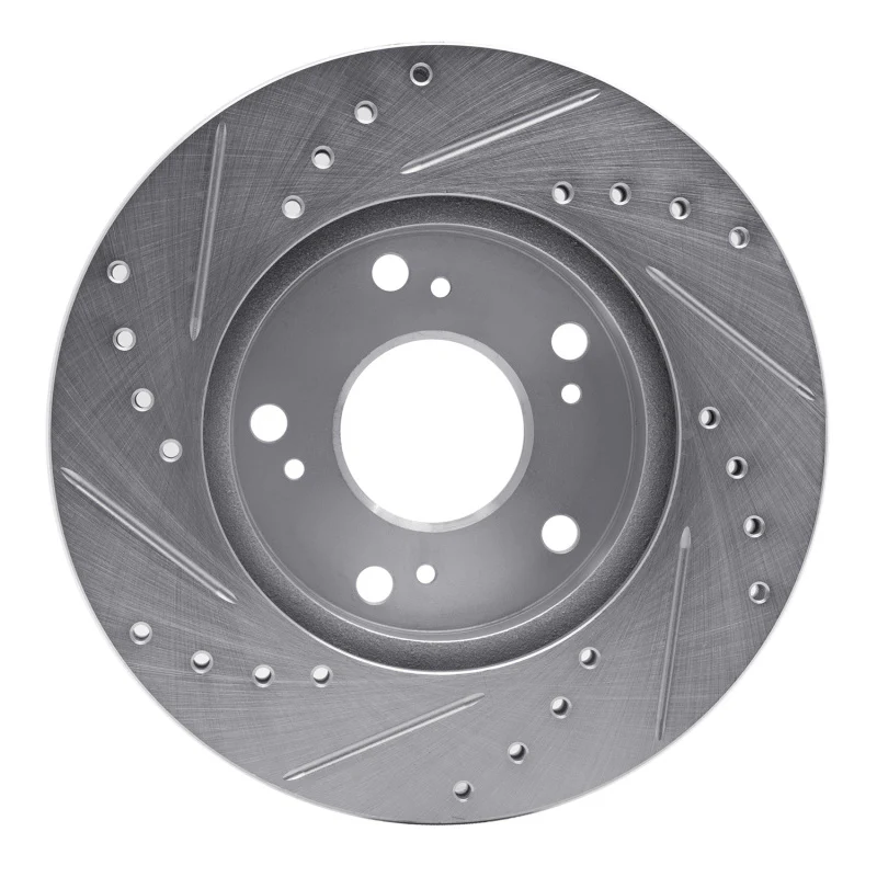 R1 02-15 Acura RSX Front Right Drilled & Slotted Silver Brake Rotor - Image 3