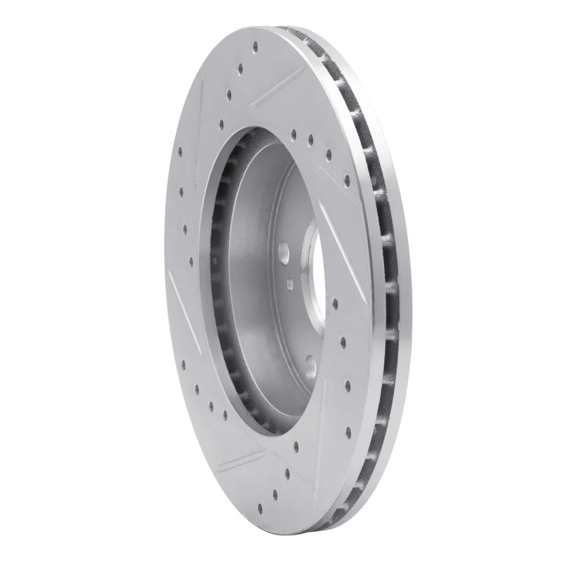 R1 02-15 Acura RSX Front Right Drilled & Slotted Silver Brake Rotor - Image 4