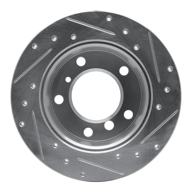 R1 02-18 Dodge Sprinter 3500 Rear Left Drilled & Slotted Silver Brake Rotor - Image 4