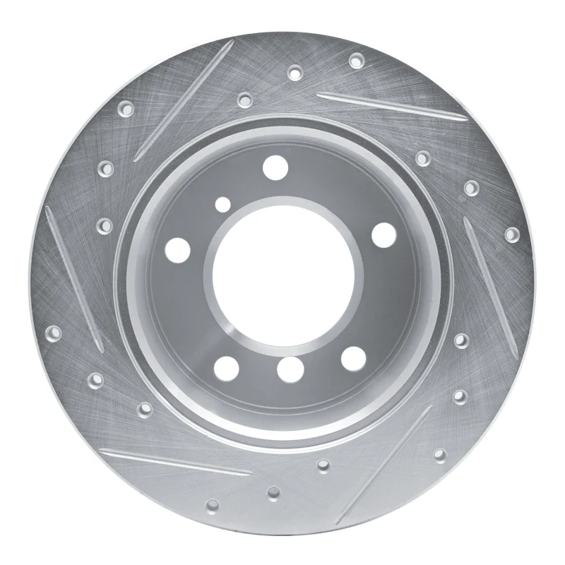 R1 02-18 Dodge Sprinter 3500 Rear Right Drilled & Slotted Silver Brake Rotor - Image 3