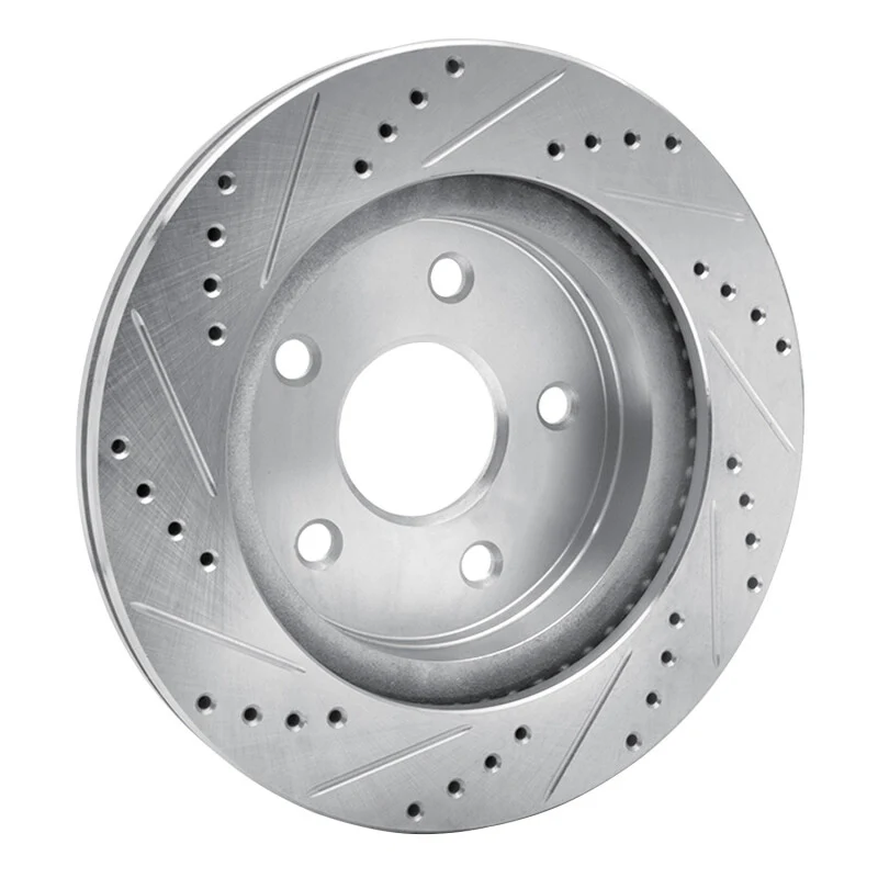 R1 02-24 Chrysler ASPEN Front Right Drilled & Slotted Silver Brake Rotor - Image 2