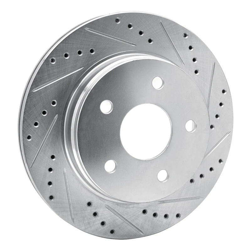 R1 02-24 Chrysler ASPEN Front Right Drilled & Slotted Silver Brake Rotor - Image 3