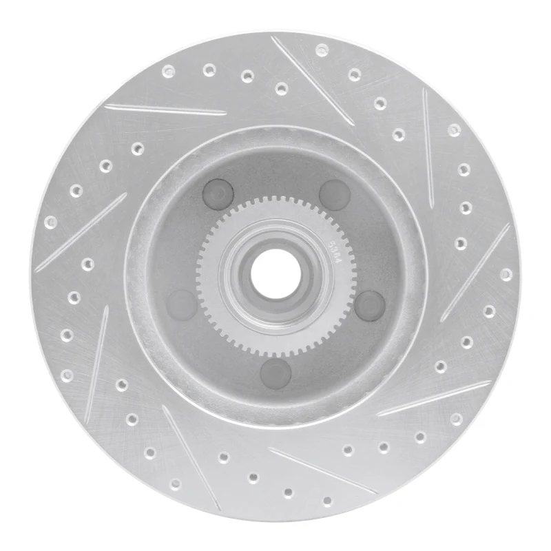 R1 03-03 Dodge Ram 1500 Van Front Left Drilled & Slotted Silver Brake Rotor - Image 3