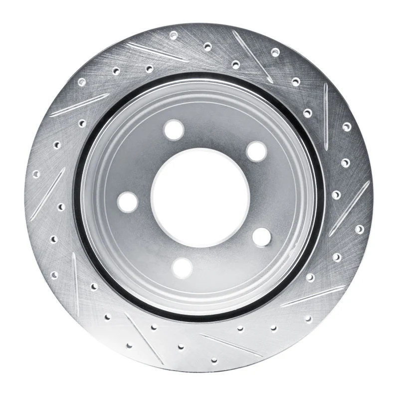R1 03-03 Dodge Ram 1500 Van Rear Left Drilled & Slotted Silver Brake Rotor - Image 3