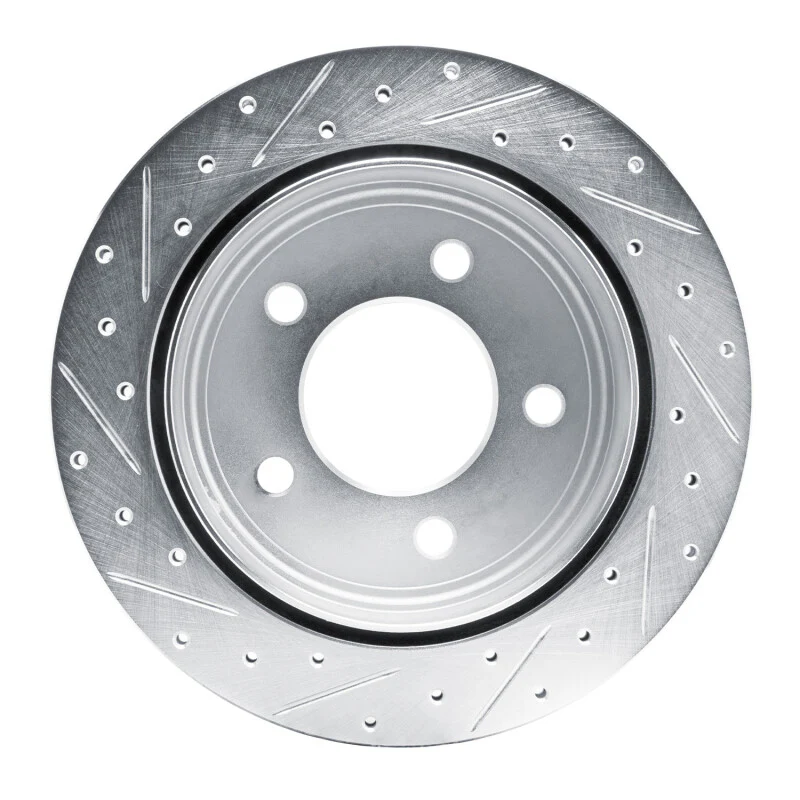 R1 03-03 Dodge Ram 1500 Van Rear Right Drilled & Slotted Silver Brake Rotor - Image 5