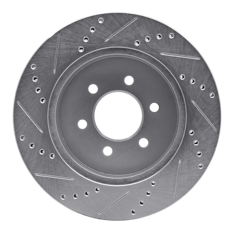R1 03-04 Dodge DAKOTA 4WD Front Right Drilled & Slotted Silver Brake Rotor - Image 2
