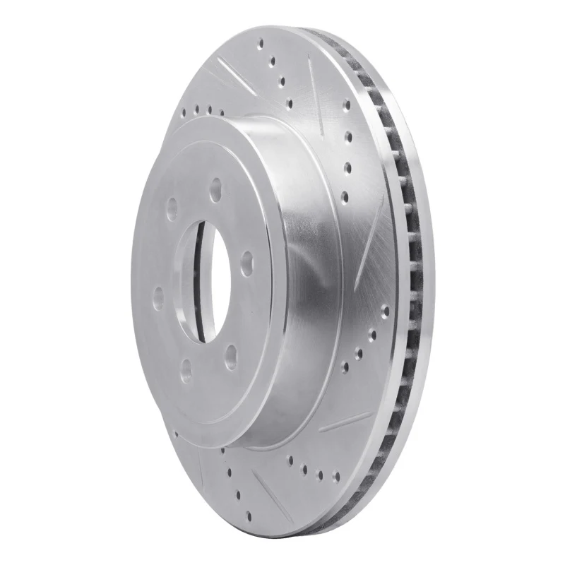 R1 03-04 Dodge DAKOTA 4WD Front Right Drilled & Slotted Silver Brake Rotor - Image 3