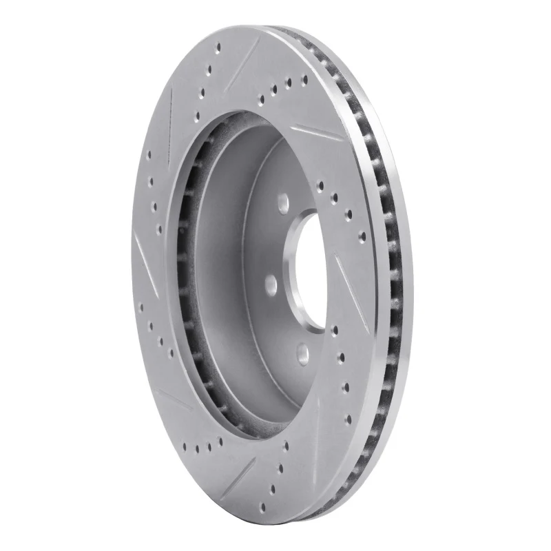 R1 03-04 Dodge DAKOTA 4WD Front Right Drilled & Slotted Silver Brake Rotor - Image 4