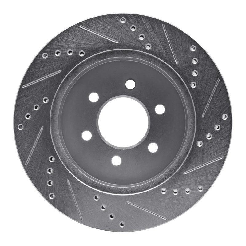 R1 03-04 Dodge DAKOTA RWD Front Left Drilled & Slotted Silver Brake Rotor - Image 2