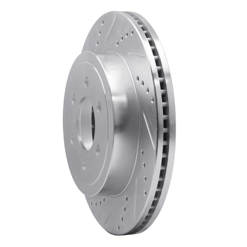 R1 03-04 Dodge DAKOTA RWD Front Left Drilled & Slotted Silver Brake Rotor - Image 4
