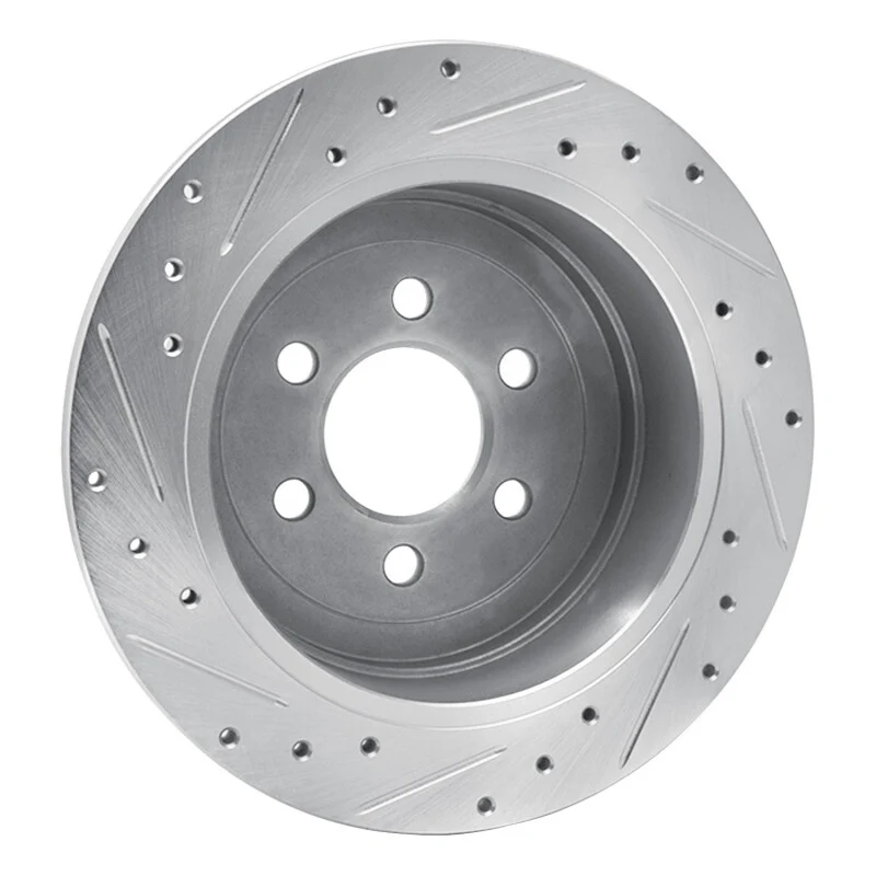 R1 03-04 Dodge DAKOTA RWD Rear Right Drilled & Slotted Silver Brake Rotor - Image 4