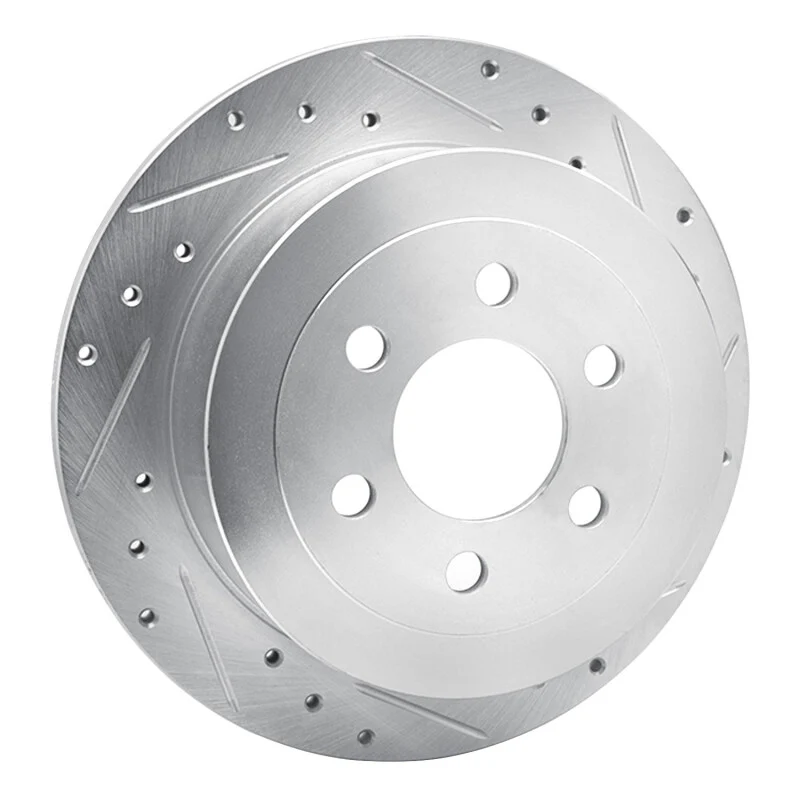 R1 03-04 Dodge DAKOTA RWD Rear Right Drilled & Slotted Silver Brake Rotor - Image 5