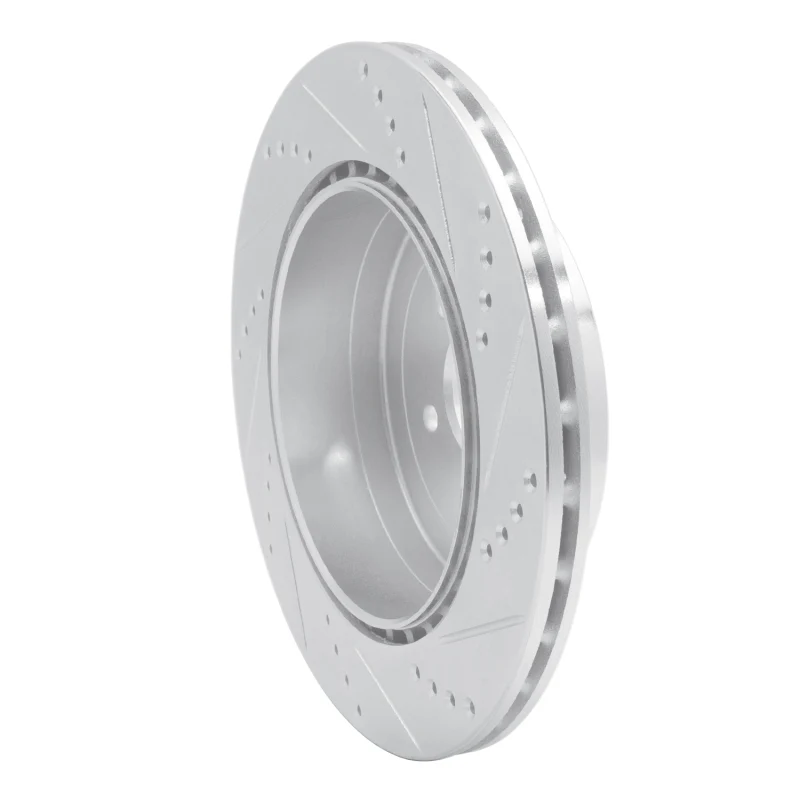 R1 03-04 Subaru Impreza Rear Left Drilled & Slotted Silver Brake Rotor - Image 4
