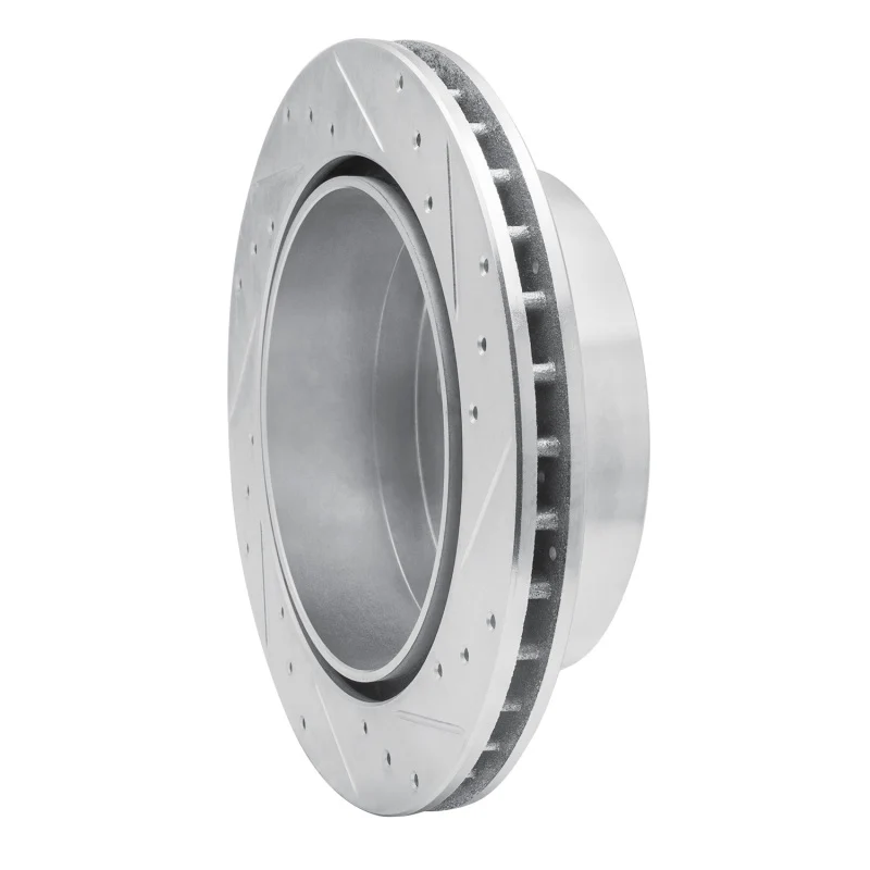 R1 03-05 Chevrolet Express 2500 Rear Right Drilled & Slotted Silver Brake Rotor - Image 3