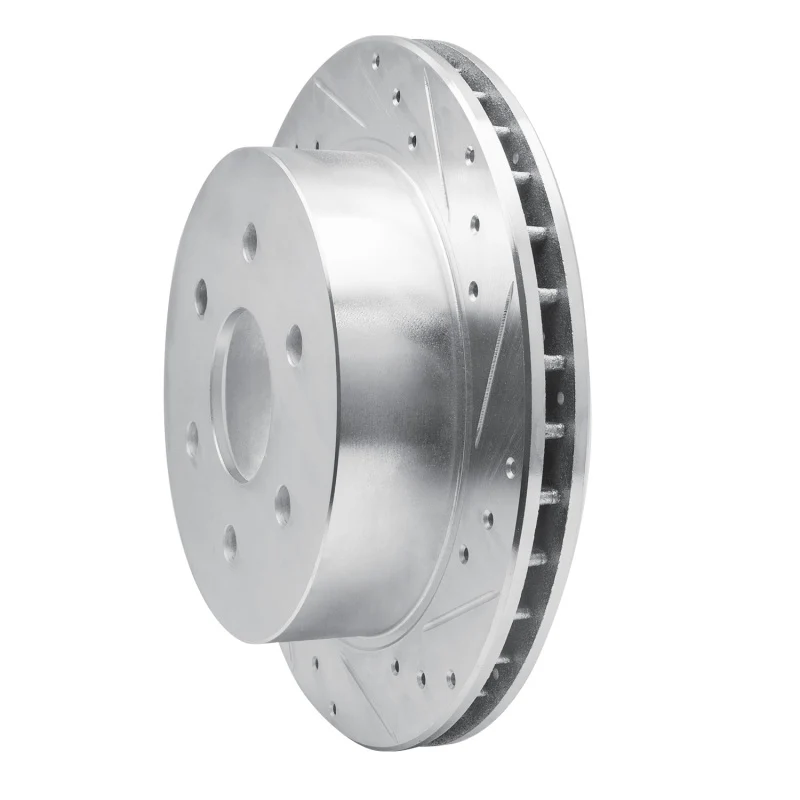 R1 03-05 Chevrolet Express 2500 Rear Right Drilled & Slotted Silver Brake Rotor - Image 4