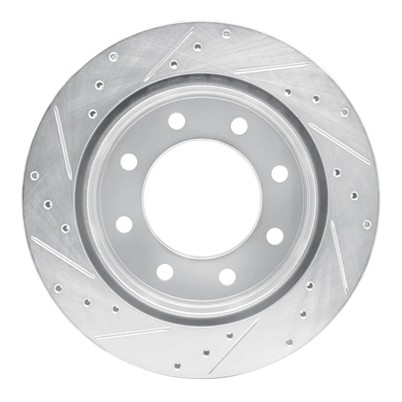 R1 03-05 Chevrolet Suburban 2500 Rear Right Drilled & Slotted Silver Brake Rotor - Image 3