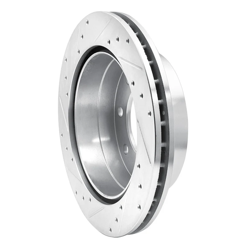 R1 03-05 Chevrolet Suburban 2500 Rear Right Drilled & Slotted Silver Brake Rotor - Image 4