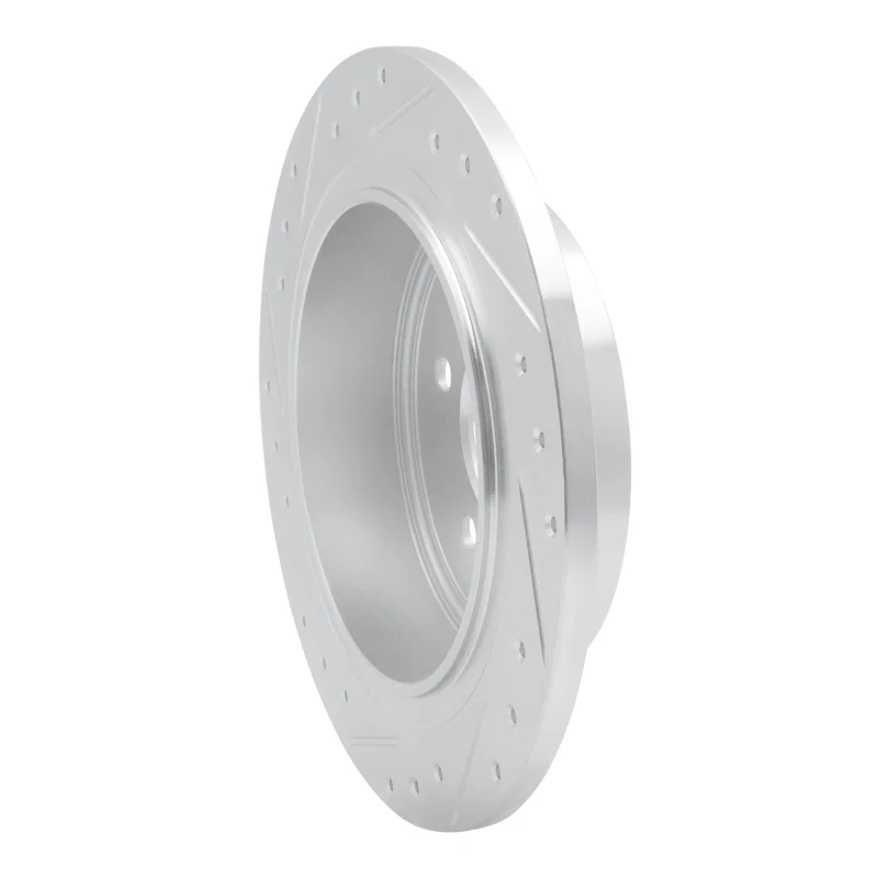 R1 03-05 Ford Explorer Sport Rear Right Drilled & Slotted Silver Brake Rotor - Image 3