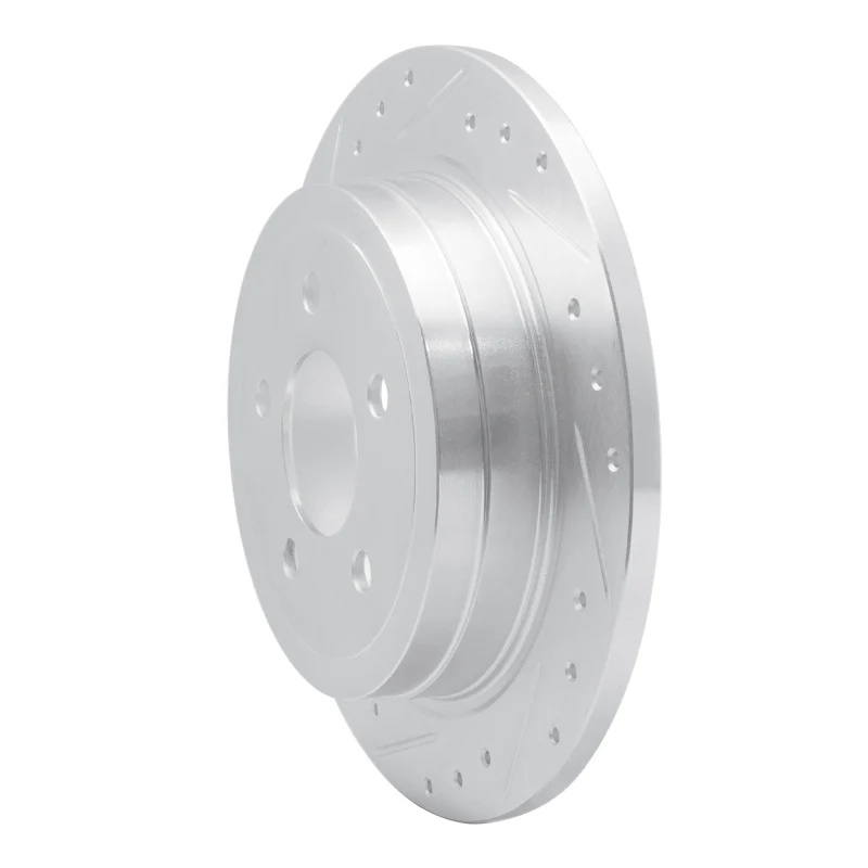 R1 03-05 Ford Explorer Sport Trac Rear Left Drilled & Slotted Silver Brake Rotor - Image 2