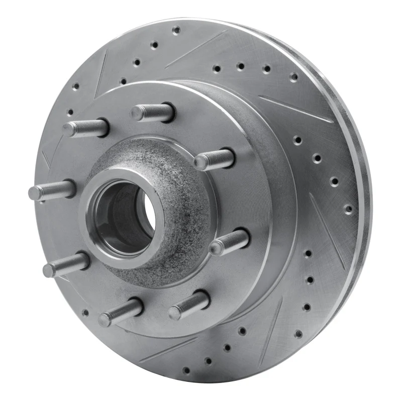 R1 03-05 Ford F-250 2WD (Super Duty) Front Left Drilled & Slotted Silver Brake Rotor - Image 4