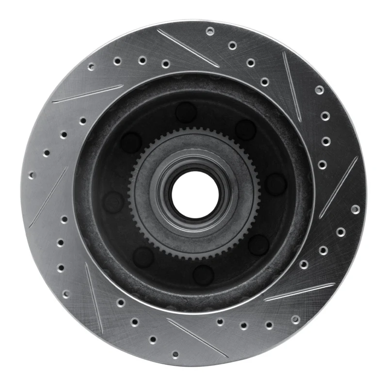 R1 03-05 Ford F-250 2WD (Super Duty) Front Left Drilled & Slotted Silver Brake Rotor - Image 5