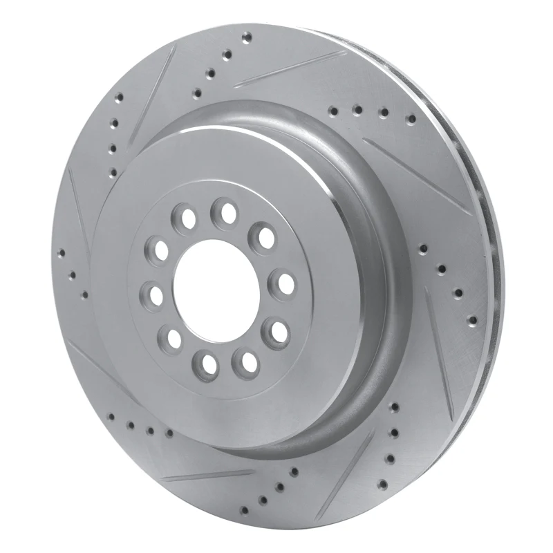 R1 03-05 Jaguar XJR Front Left Drilled & Slotted Silver Brake Rotor - Image 5