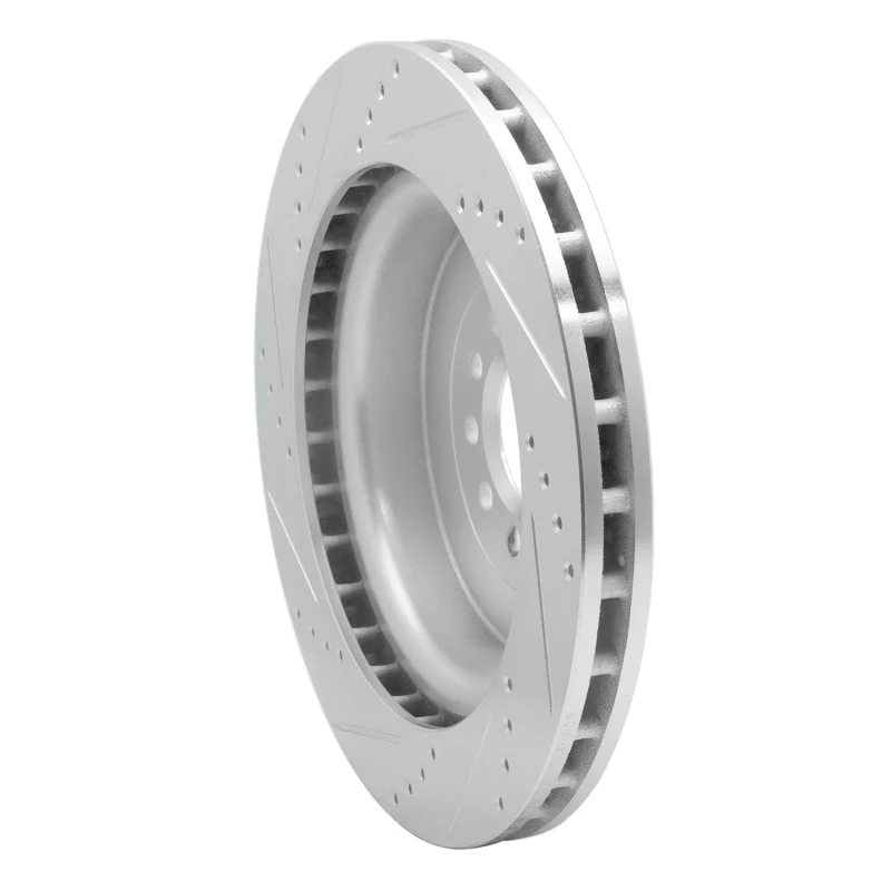 R1 03-05 Jaguar XJR Front Right Drilled & Slotted Silver Brake Rotor - Image 4