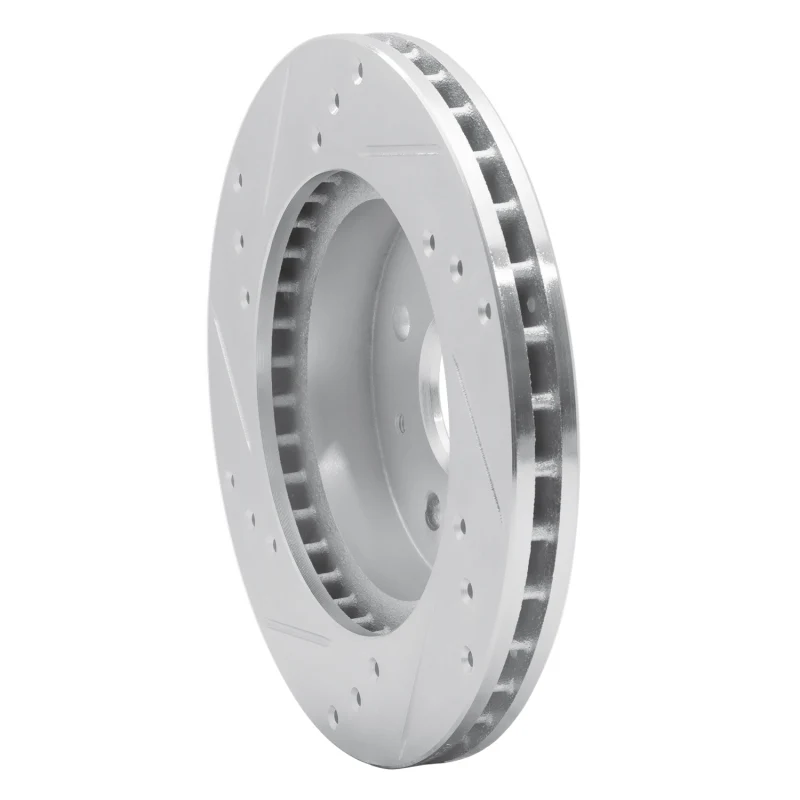 R1 03-05 Kia Rio Front Right Drilled & Slotted Silver Brake Rotor - Image 4