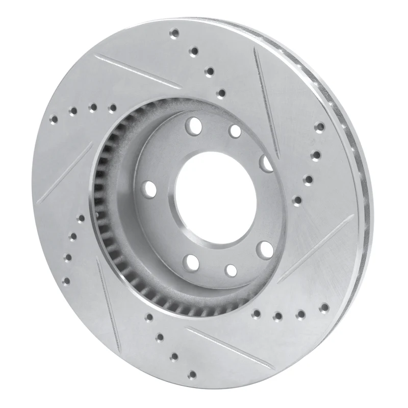 R1 03-05 Kia SEDONA Front Left Drilled & Slotted Silver Brake Rotor - Image 3