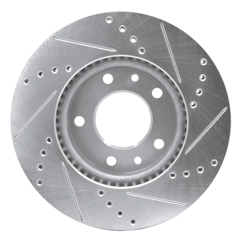 R1 03-05 Kia SEDONA Front Left Drilled & Slotted Silver Brake Rotor - Image 4