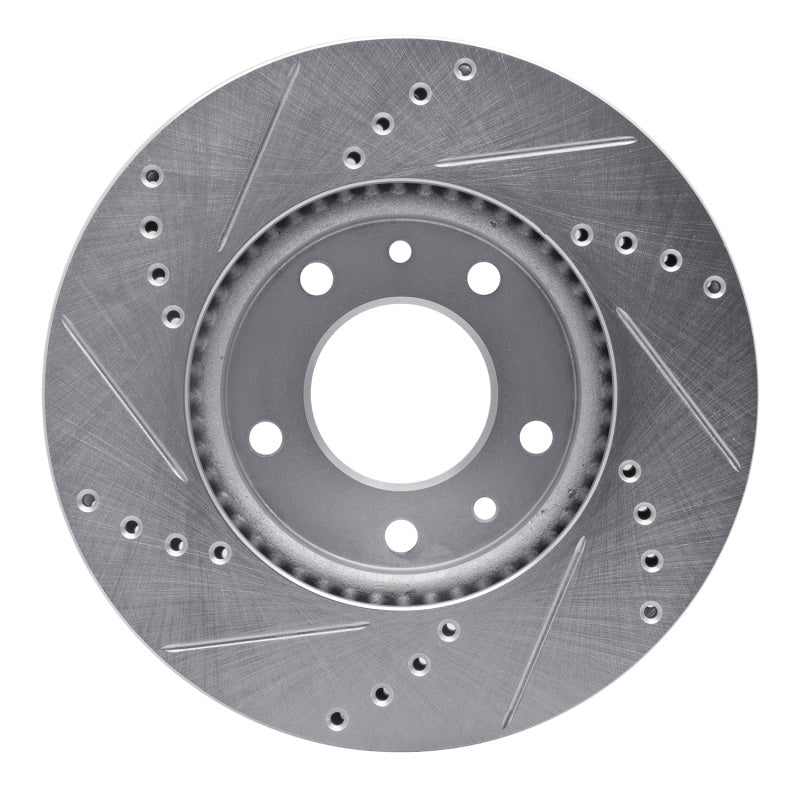 R1 03-05 Kia SEDONA Front Right Drilled & Slotted Silver Brake Rotor - Image 4