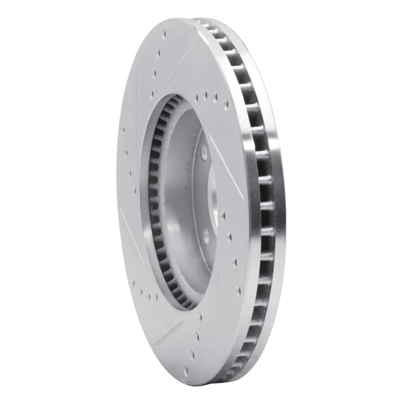 R1 03-05 Kia SEDONA Front Right Drilled & Slotted Silver Brake Rotor - Image 5