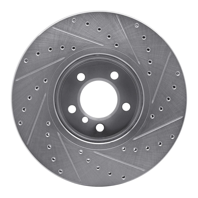 R1 03-05 Land Rover Range Rover Front Left Drilled & Slotted Silver Brake Rotor - Image 5