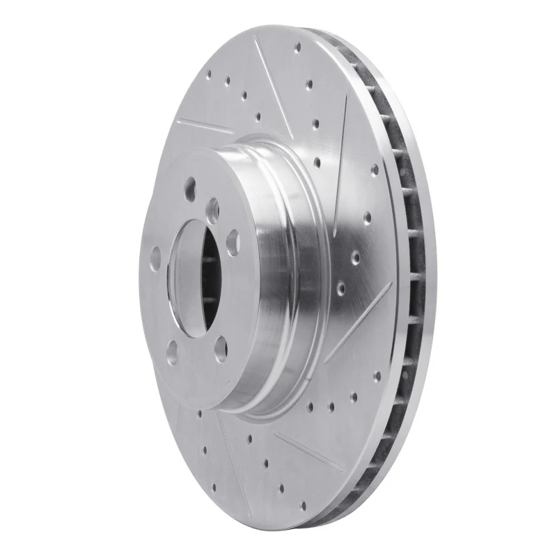 R1 03-05 Land Rover Range Rover Front Right Drilled & Slotted Silver Brake Rotor - Image 4