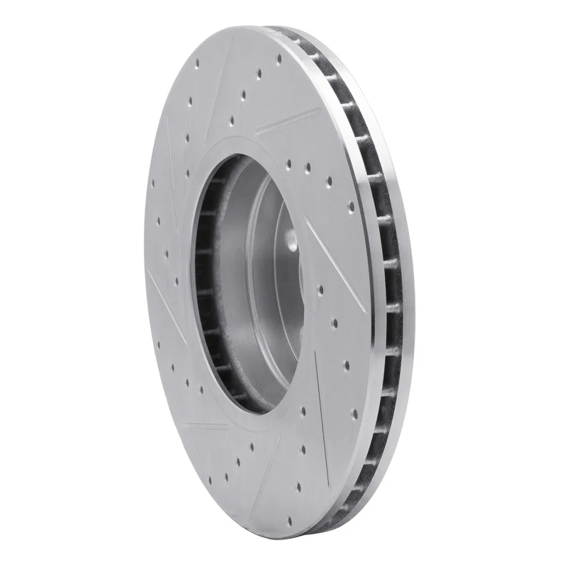 R1 03-05 Land Rover Range Rover Front Right Drilled & Slotted Silver Brake Rotor - Image 5