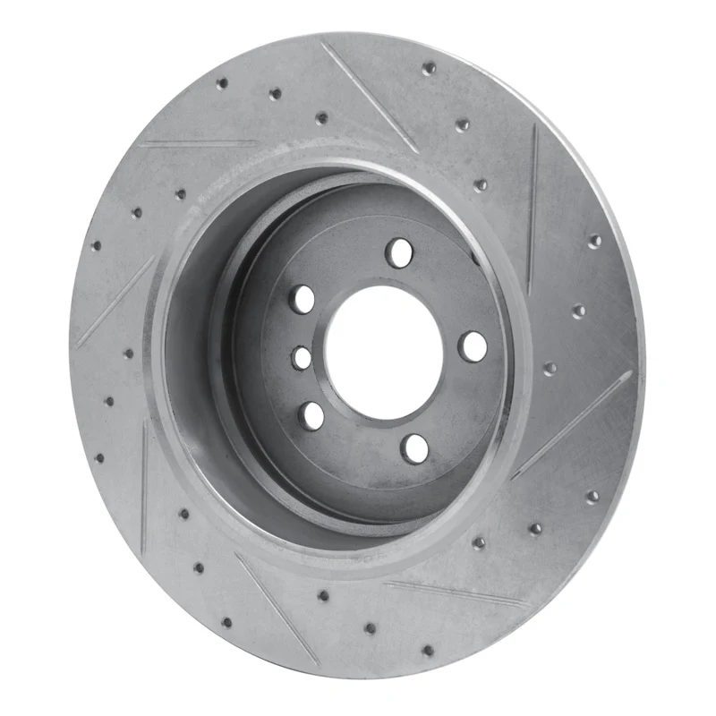 R1 03-05 Land Rover Range Rover Rear Left Drilled & Slotted Silver Brake Rotor - Image 5
