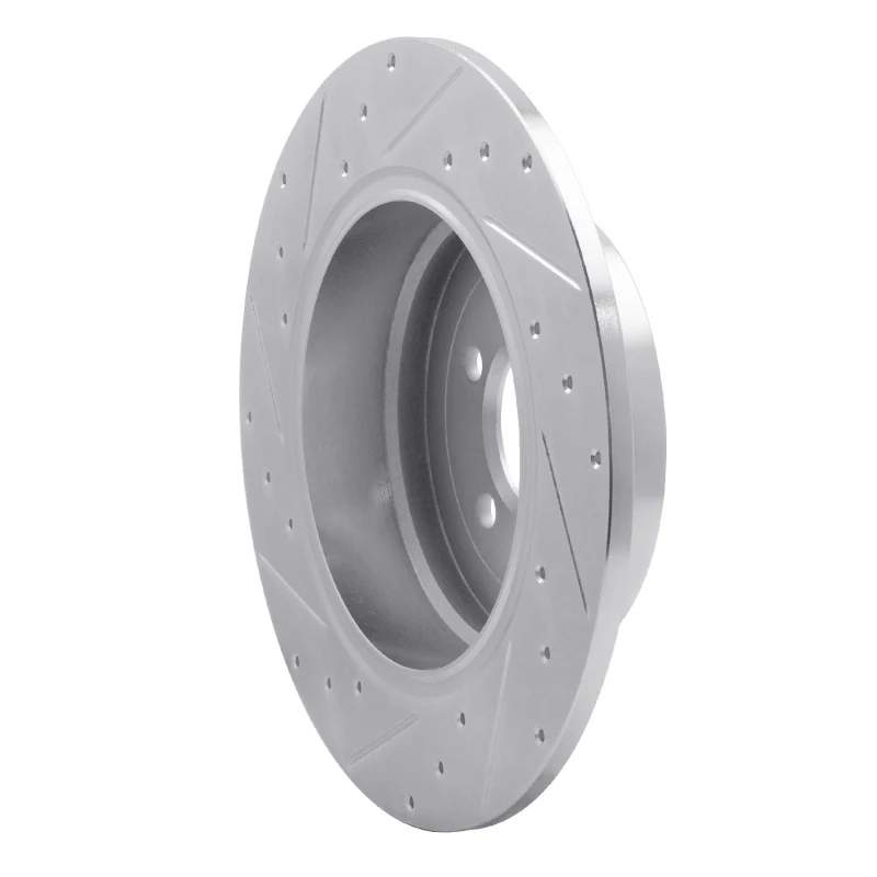 R1 03-05 Land Rover Range Rover Rear Right Drilled & Slotted Silver Brake Rotor - Image 4