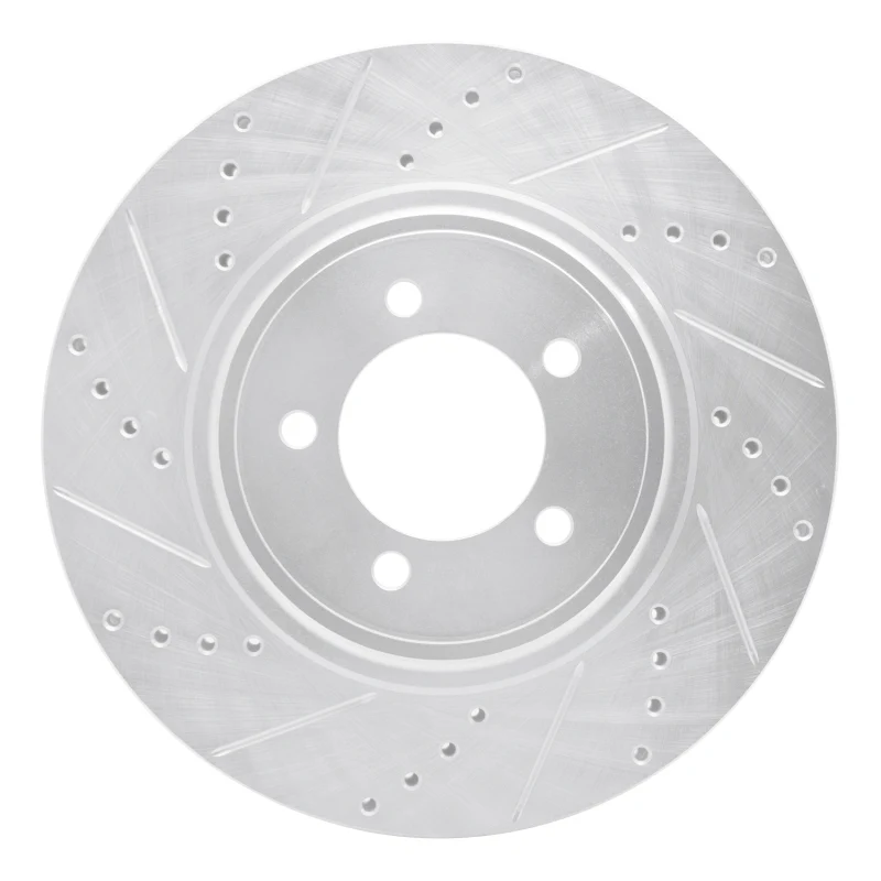 R1 03-05 Lincoln AVIATOR Front Left Drilled & Slotted Silver Brake Rotor